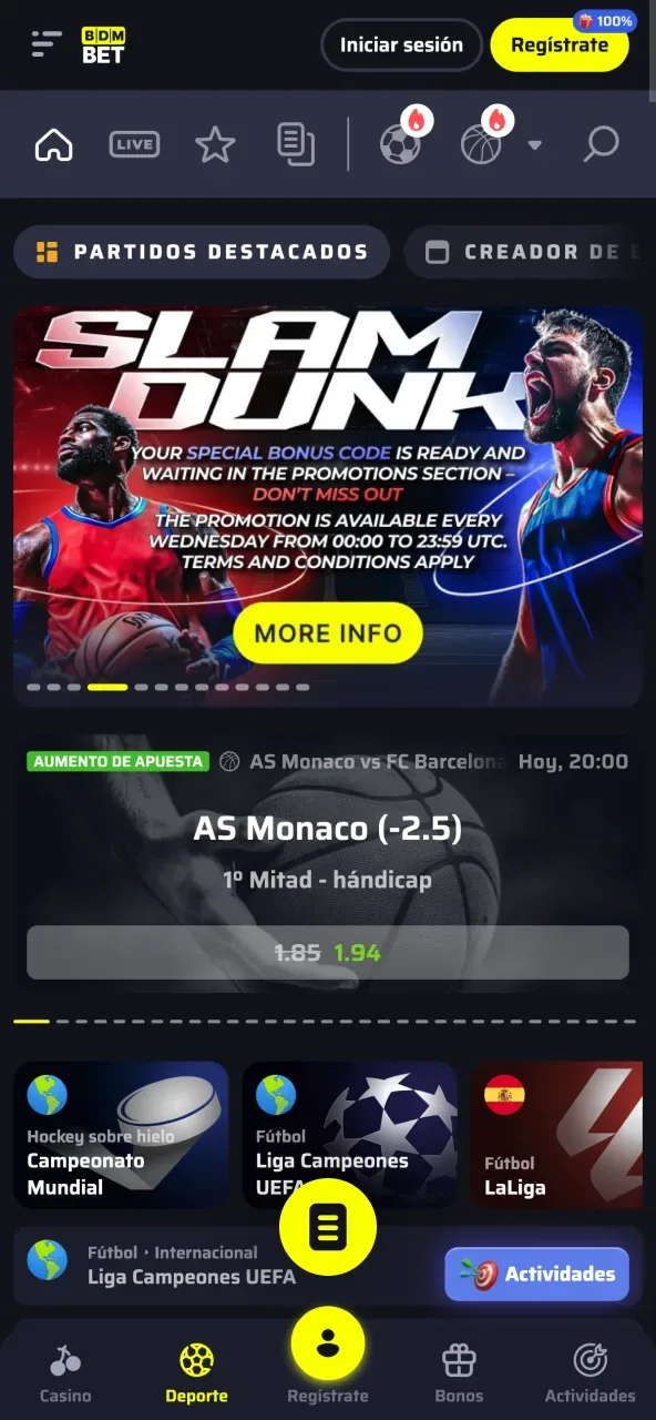 Plataforma de BDMbet con variedad de apuestas deportivas para mejorar tu experiencia.