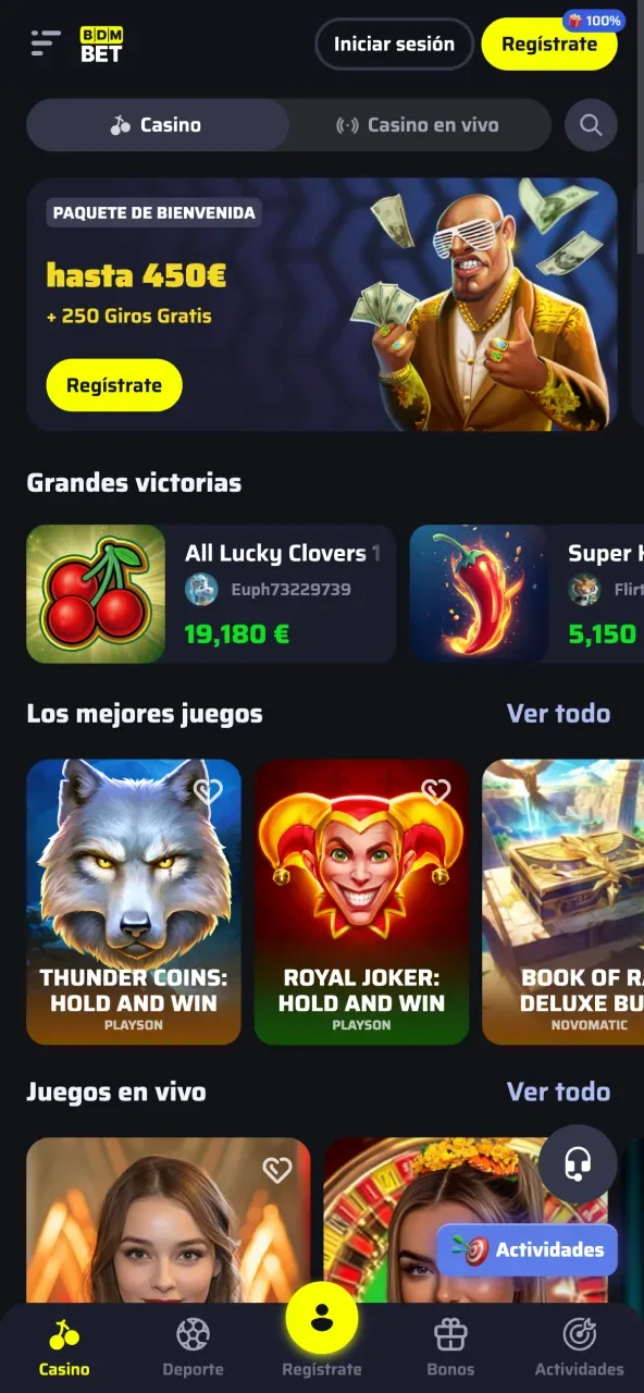 Descubre los juegos de casino disponibles en BDMbet y encuentra tu favorito.