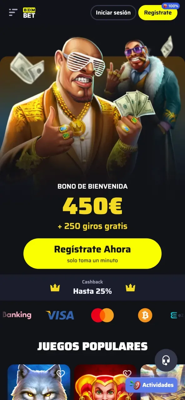 Explora la página principal de BDMbet y accede a todas sus funciones y servicios.