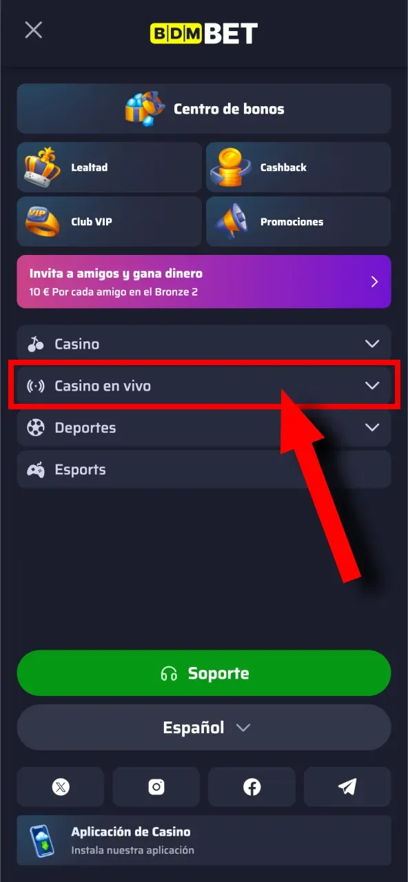 Encuentra la opción de Casino en vivo en BDMbet y sumérgete en la experiencia en tiempo real.