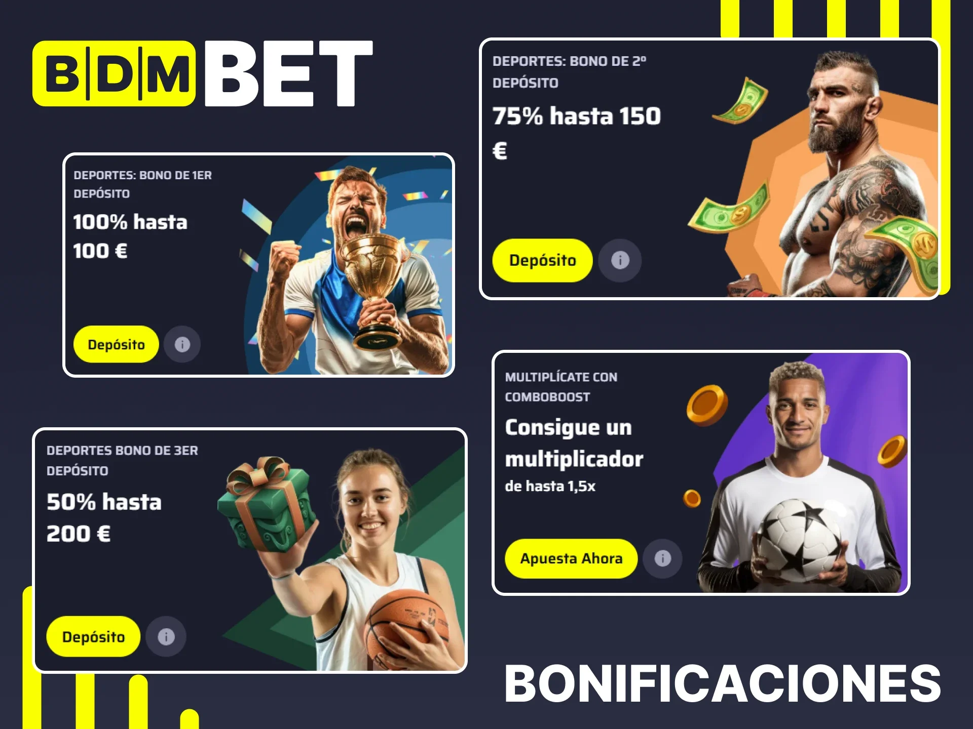 Consigue los bonos y haz apuestas de fútbol en la web oficial de BDMbet.