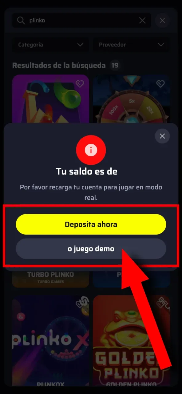 Disfruta de Plinko en BDMbet eligiendo entre modo demo o juego con dinero real.