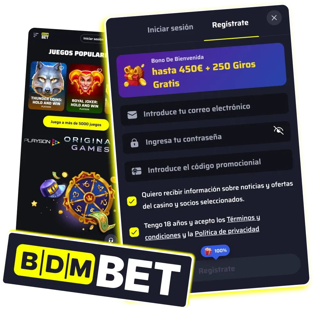 Registro rápido y seguro en BDMbet con acceso a apuestas y juegos de casino.