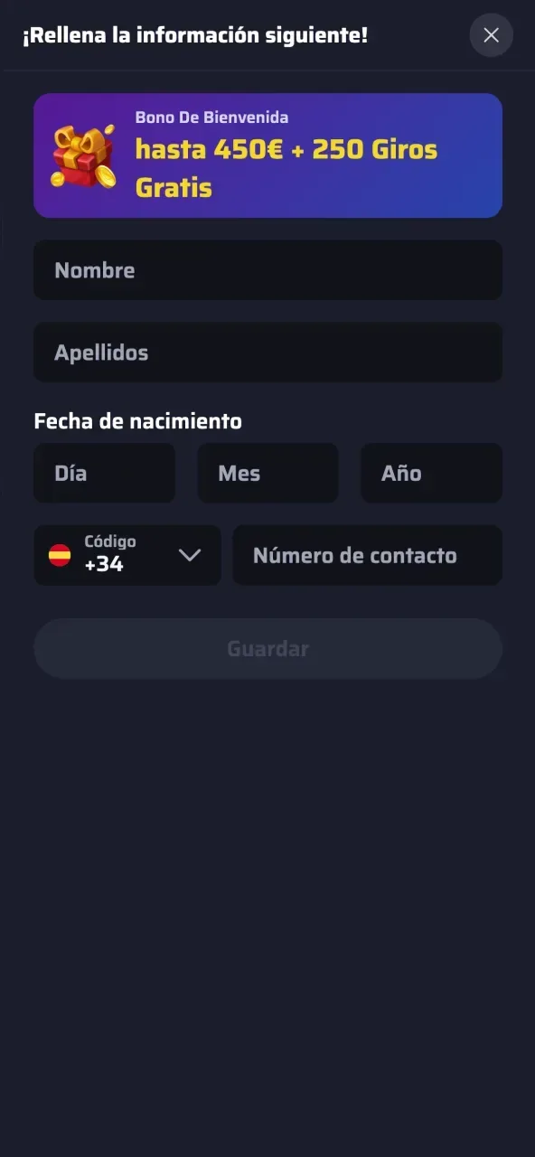 Avanza en el proceso de inscripción en BDMbet presionando el botón de registro.