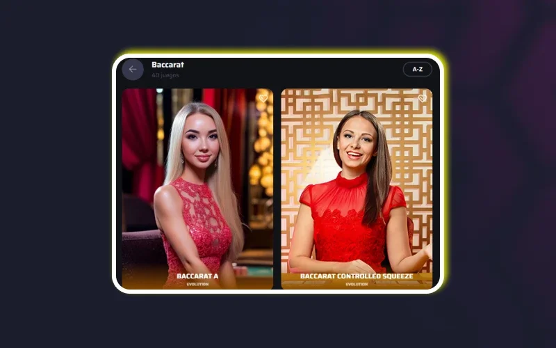 Abra la sección de Casino en Vivo de BDMbet para jugar al Baccarat.