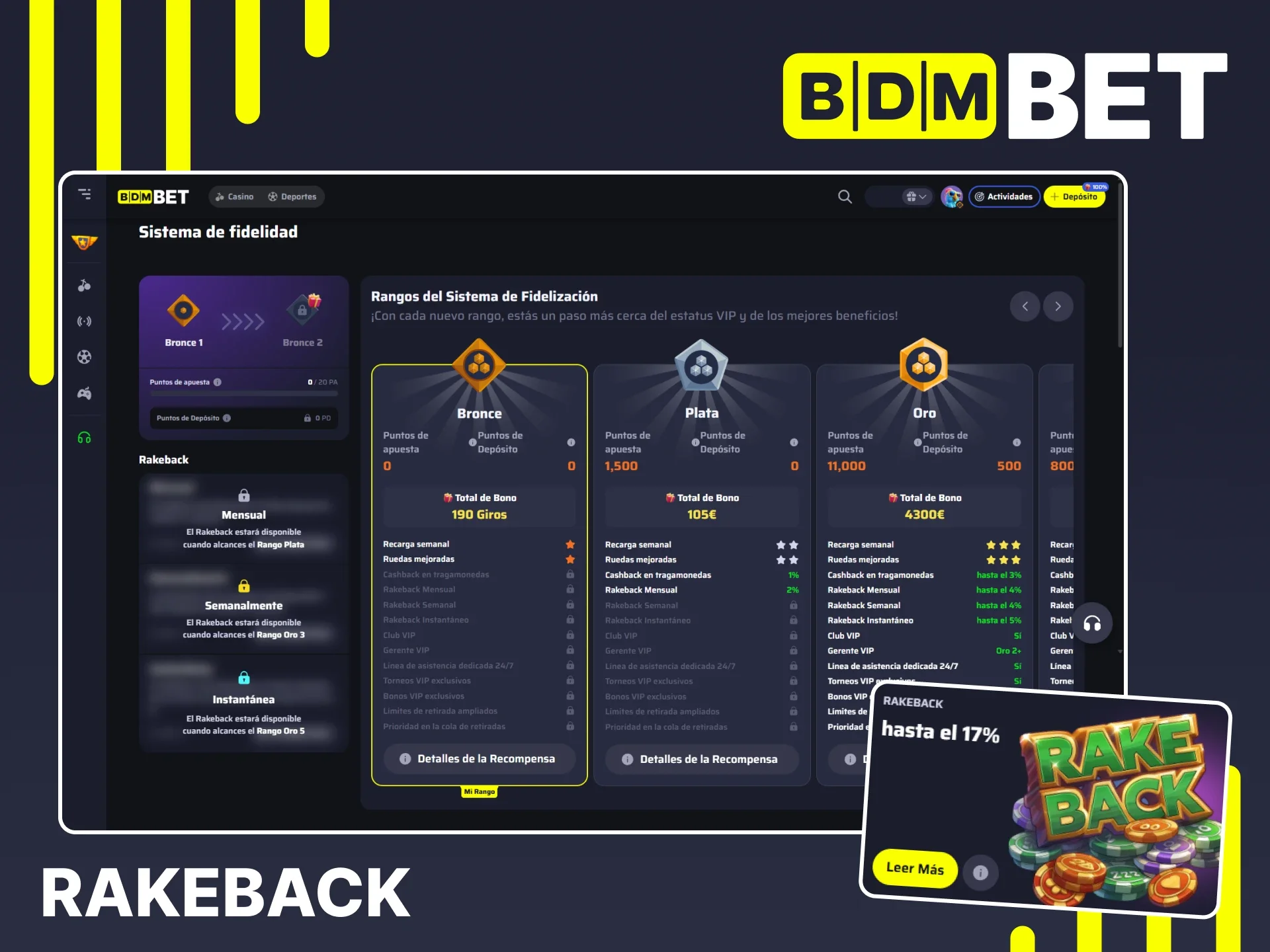 Únete al programa de fidelidad de BDMbet para conseguir el rakeback.
