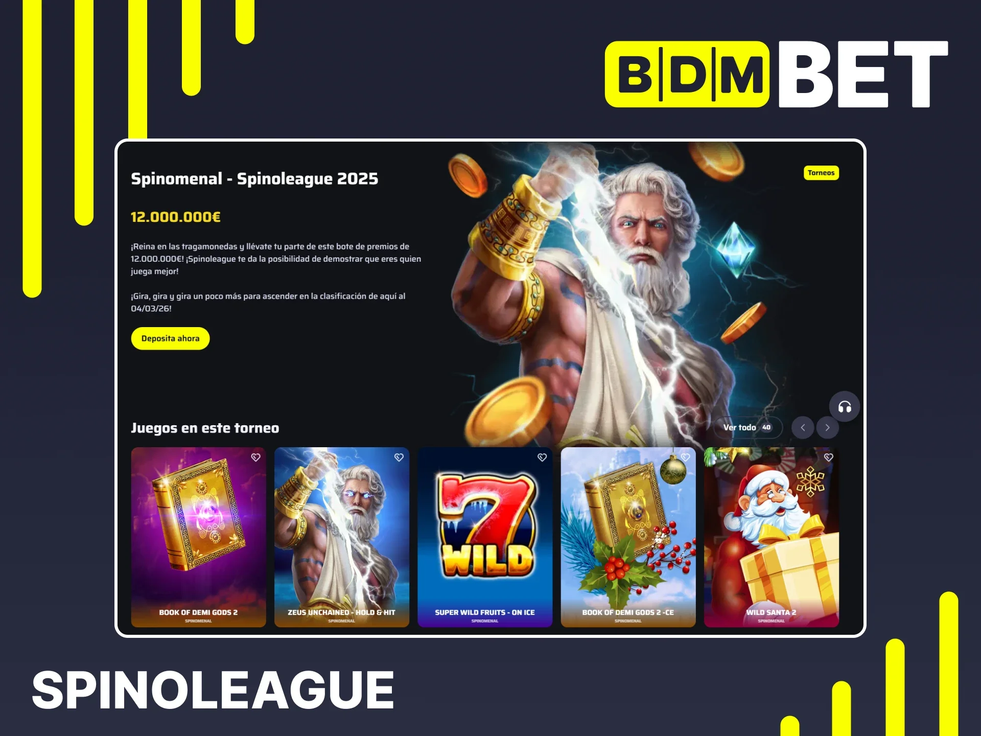 Consigue la recompensa de la Spinoleague en la web de BDMbet.