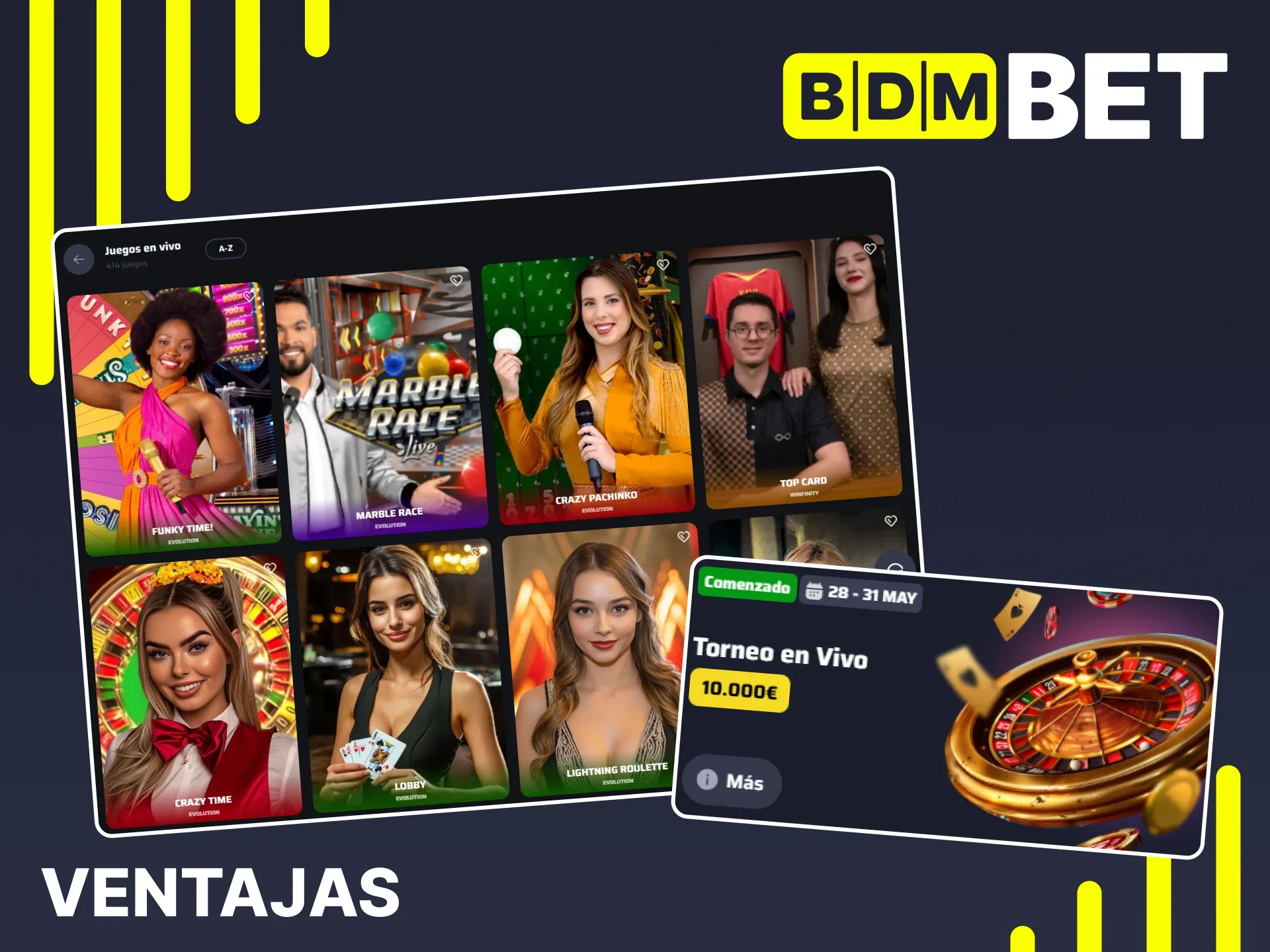 Echa un vistazo a las principales ventajas del Casino en Vivo de BDMbet.