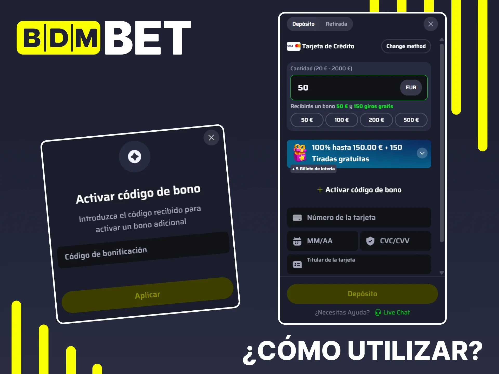 Vea cómo puede utilizar los códigos de bonificación de BDMbet.