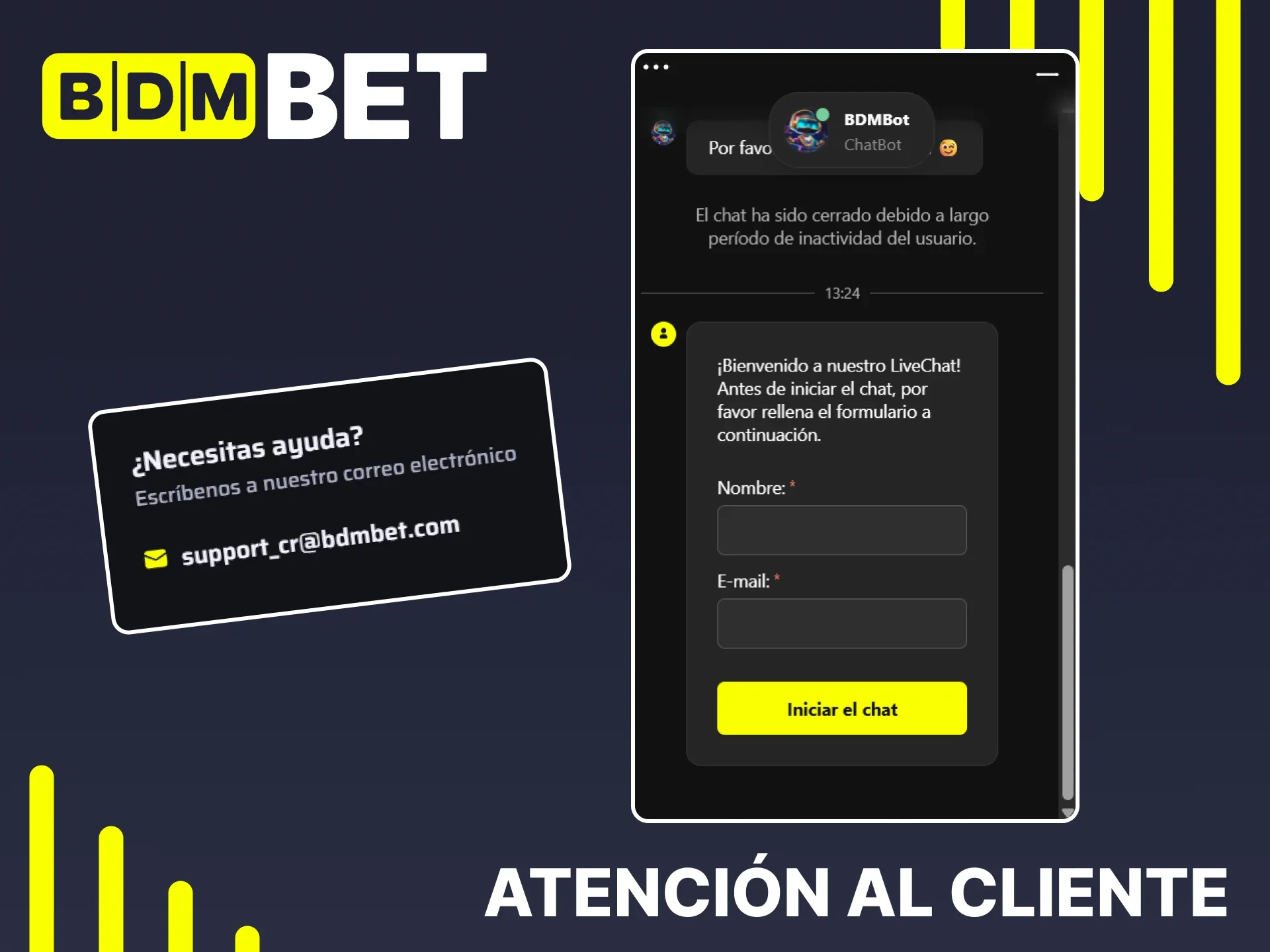 Si tiene alguna pregunta, puede ponerse en contacto con el servicio de atención al cliente de BDMbet.
