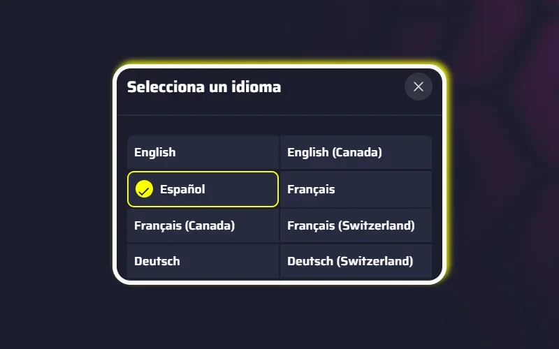 Disfruta de una interfaz totalmente española de la plataforma BDMbet.