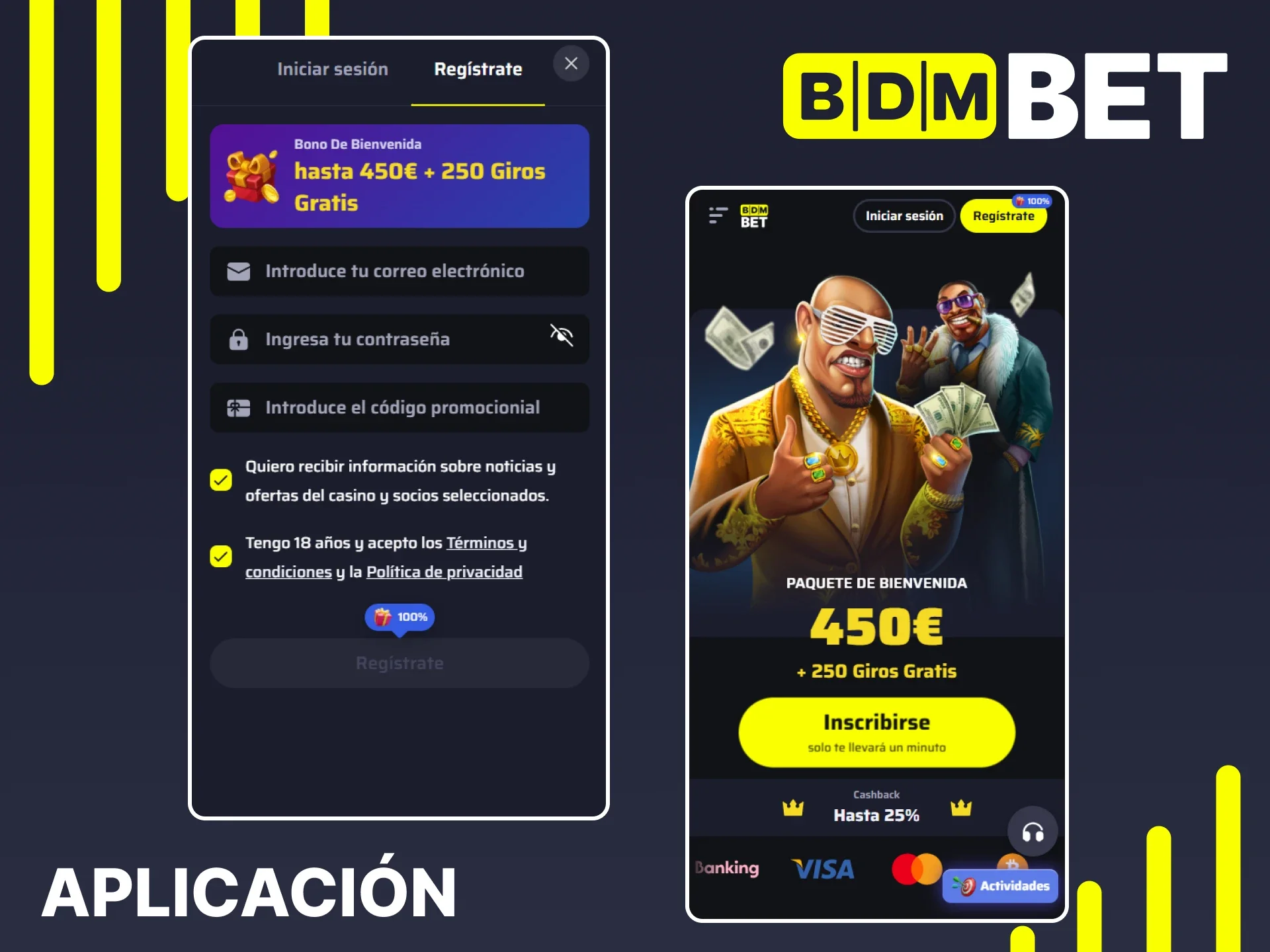 Cree una cuenta BDMbet a través de la aplicación.