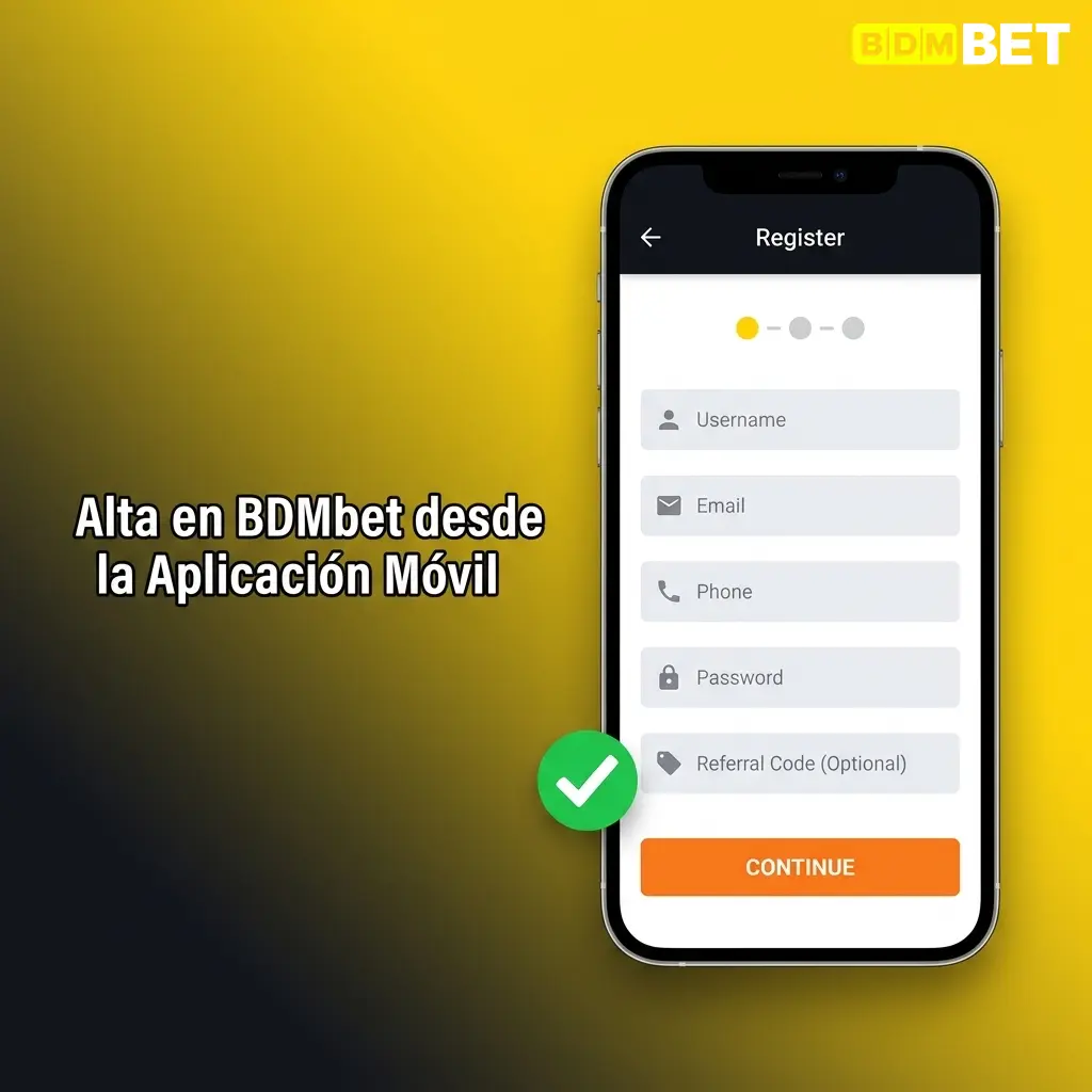 Registro en BDMbet desde app móvil en iPhone o Android con email o cuenta Google en España