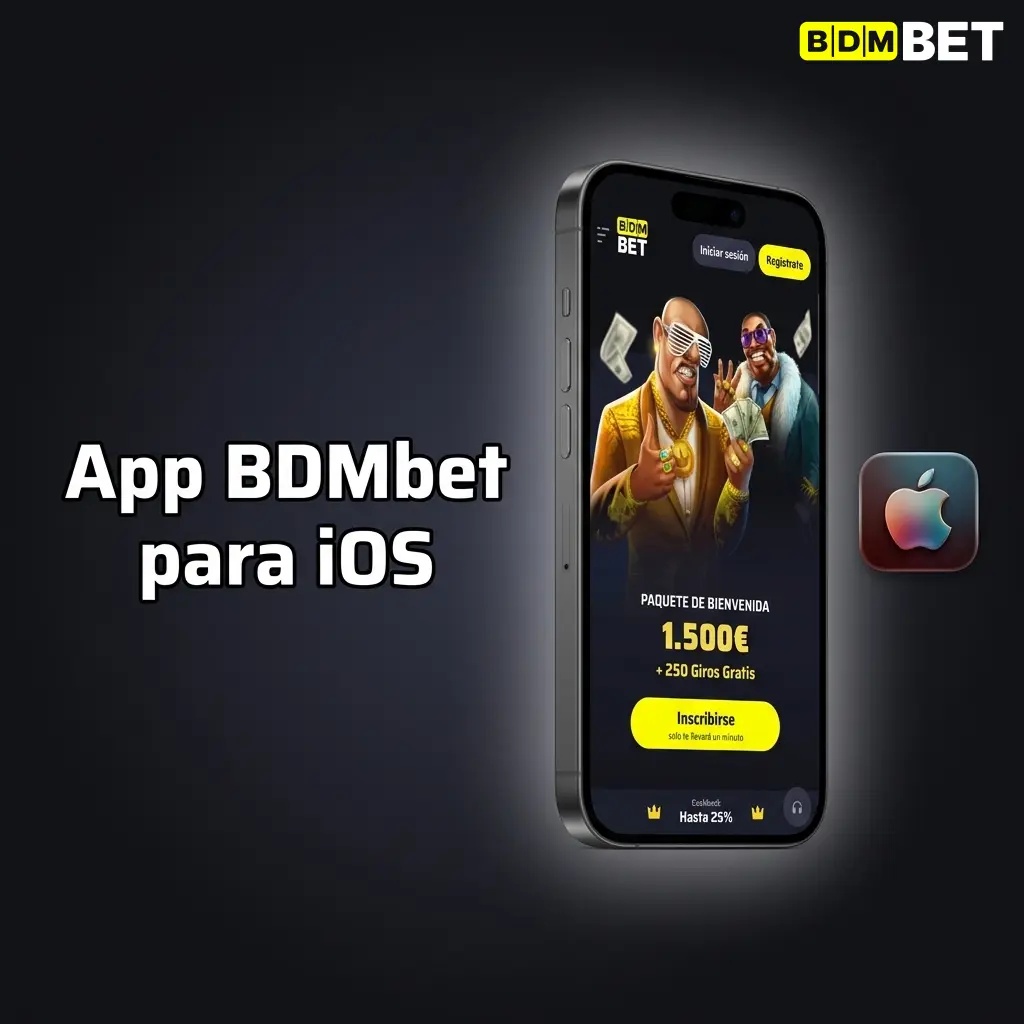 Aplicación móvil BDMbet para iOS en iPhone y iPad con apuestas deportivas y casino disponible gratis