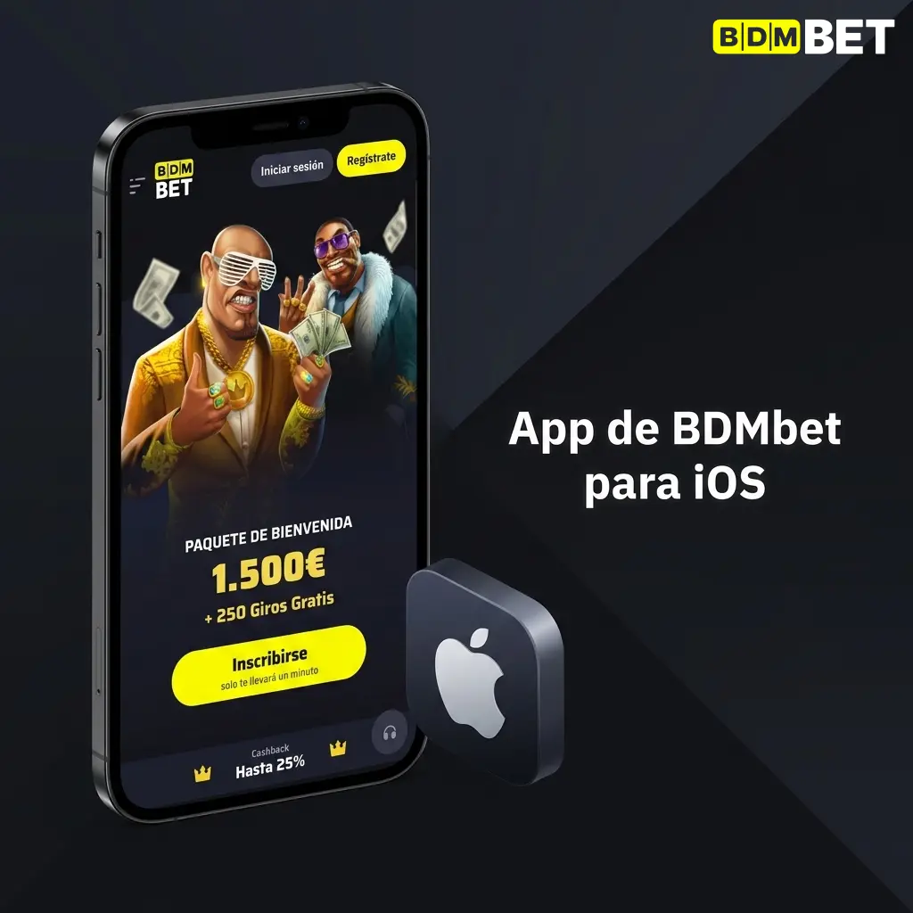 Aplicación BDMbet para iOS disponible en iPhone y iPad con funcionalidad completa, requiere iOS 12.0 y 50 MB libres