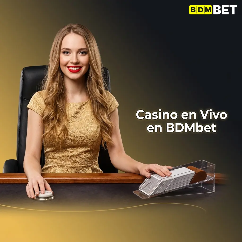 Crupier real en casino en vivo de BDMbet con ruleta, blackjack y game shows en HD disponible 24h
