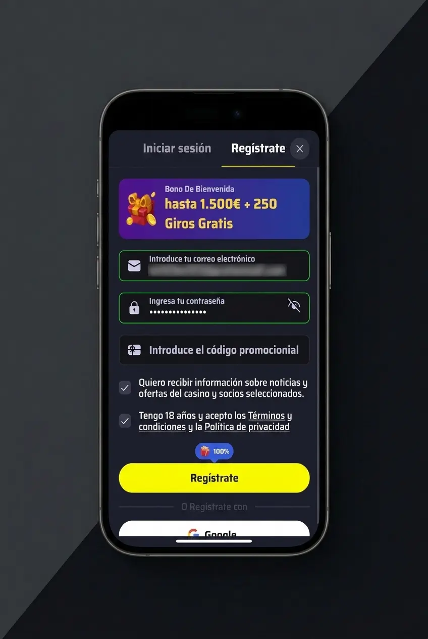 Guía visual con los 5 pasos para crear una cuenta en BDMbet y empezar a jugar con dinero real en España
