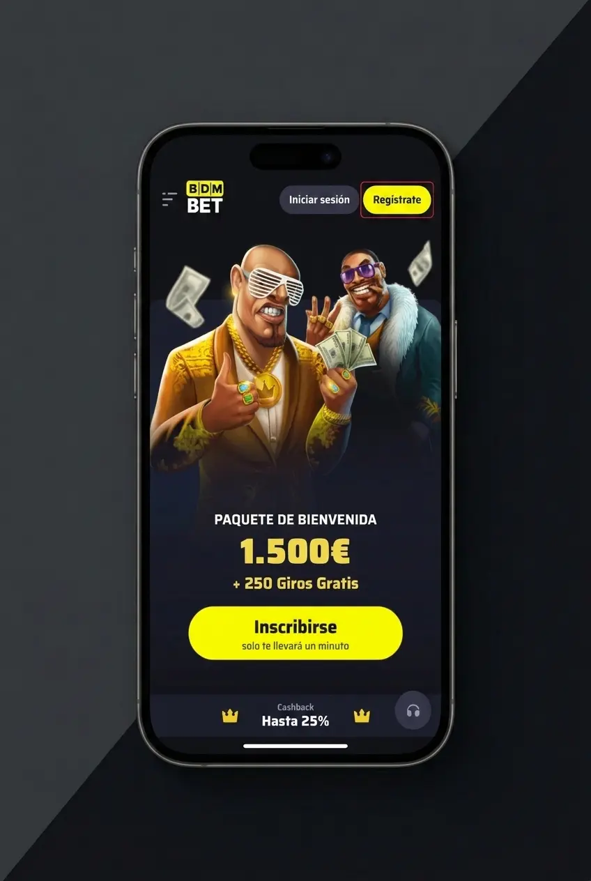 Guía visual con los 5 pasos para crear una cuenta en BDMbet y empezar a jugar con dinero real en España