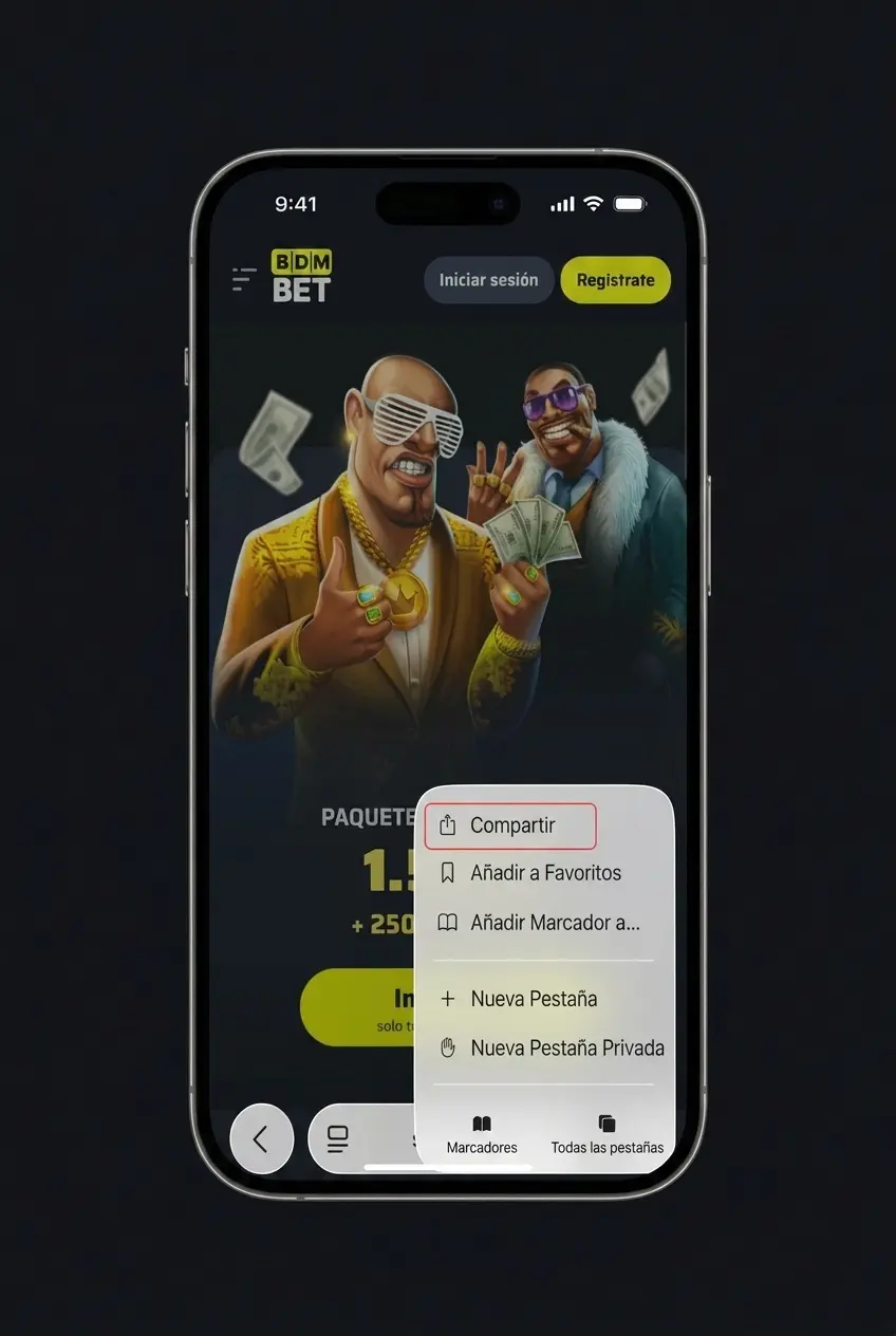 Guía de 4 pasos para descargar e instalar la app de BDMbet en iPhone o iPad con iOS