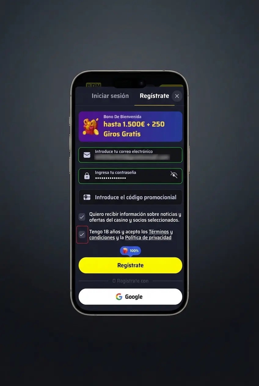 Guía de registro en la app BDMbet paso a paso para mayores de 18 años en España