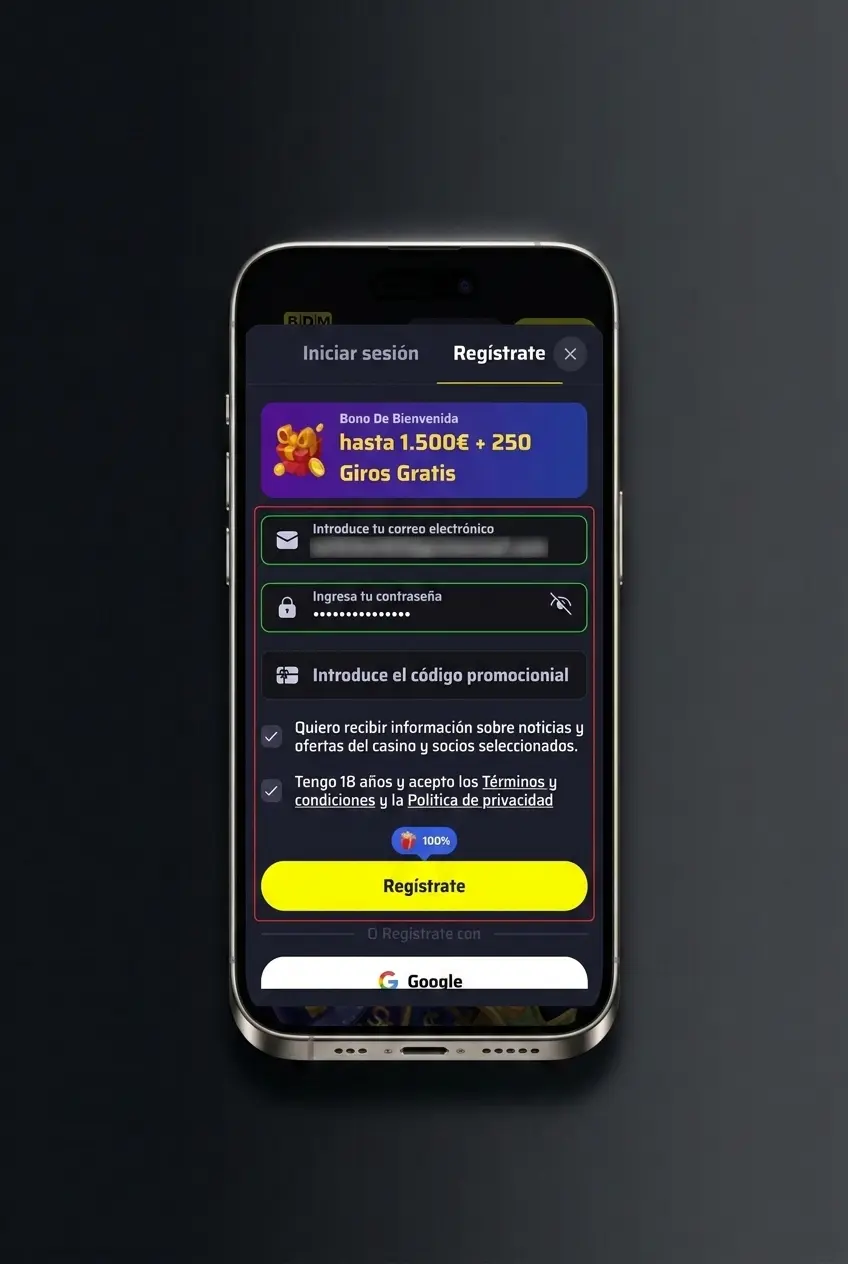 Guía visual de 4 pasos para activar un bono en BDMbet con código BDM150 y obtener 150 EUR gratis