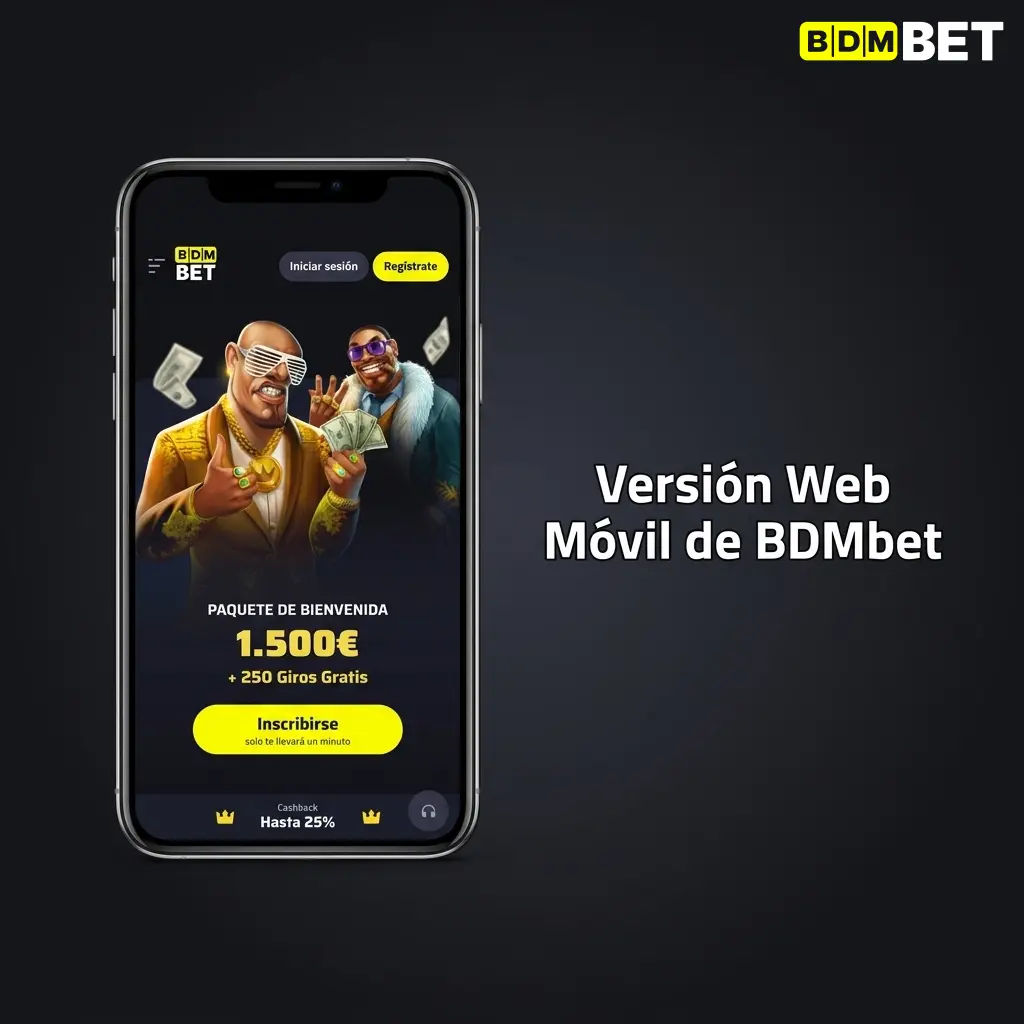 Versión web móvil de BDMbet accesible desde smartphone y tableta en iOS y Android sin instalación
